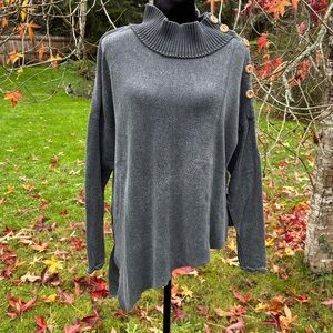 Free People Turtleneck Sweater with Asymmetrical Hem
